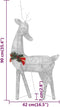 vidaXL - Kerstversiering - rendierfamilie - 270x7x90 - cm - gaas - wit - zilverkleur