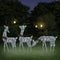 vidaXL - Kerstversiering - rendierfamilie - 270x7x90 - cm - gaas - wit - zilverkleur