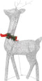 vidaXL - Kerstversiering - rendierfamilie - 270x7x90 - cm - gaas - wit - zilverkleur