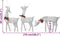 vidaXL - Kerstversiering - rendierfamilie - 270x7x90 - cm - gaas - wit - zilverkleur