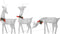 vidaXL - Kerstversiering - rendierfamilie - 270x7x90 - cm - gaas - wit - zilverkleur