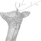 vidaXL - Kerstversiering - rendierfamilie - 270x7x90 - cm - gaas - wit - zilverkleur