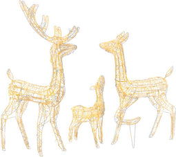 vidaXL - Kerstversiering - rendierfamilie - 300 - LED's - warmwit - acryl