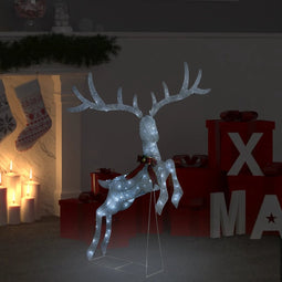 vidaXL - Kerstversiering - vliegend - rendier - koudwit - 120 - LED's - wit