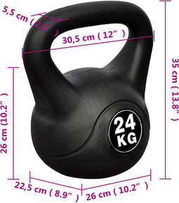 vidaXL - Kettlebell - met - kunststof - mantel - 24kg