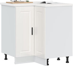 vidaXL - Keuken - hoekonderkast - "Porto" - bewerkt - hout - hoogglans - wit