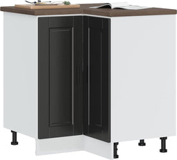 vidaXL - Keuken - hoekonderkast - "Porto" - bewerkt - hout - zwart