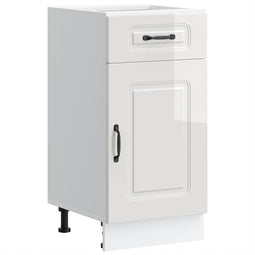 vidaXL - Keuken - onderkast - Kalmar - bewerkt - hout - hoogglans - wit
