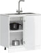 vidaXL - Keuken - onderkast - Kalmar - bewerkt - hout - hoogglans - wit
