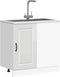 vidaXL - Keuken - onderkast - Kalmar - bewerkt - hout - hoogglans - wit