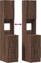 vidaXL - Keukenkast - 35x50x180 - cm - bewerkt - hout - bruin - eikenkleurig