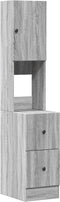 vidaXL - Keukenkast - 35x50x180 - cm - bewerkt - hout - grijs - sonoma - eiken