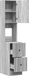 vidaXL - Keukenkast - 35x50x180 - cm - bewerkt - hout - grijs - sonoma - eiken