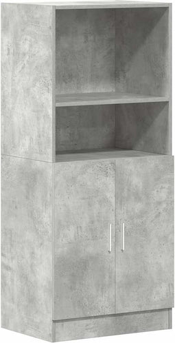vidaXL - Keukenkast - 57x41,5x131,5 - cm - bewerkt - hout - betongrijs