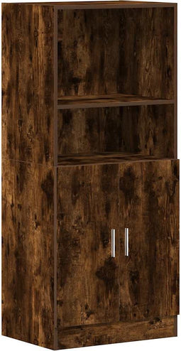 vidaXL - Keukenkast - 57x41,5x131,5 - cm - bewerkt - hout - gerookt - eikenkleurig