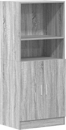vidaXL - Keukenkast - 57x41,5x131,5 - cm - bewerkt - hout - grijs - sonoma - eiken