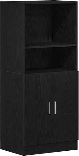 vidaXL - Keukenkast - 57x41,5x131,5 - cm - bewerkt - hout - zwart