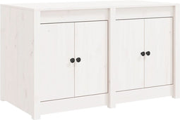 vidaXL - Keukenkast - voor - buiten - 106x55x64 - cm - massief - grenenhout - wit