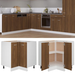 vidaXL - Keukenkastje - 75,5x75,5x80,5 - cm - bewerkt - hout - bruineikenkleurig