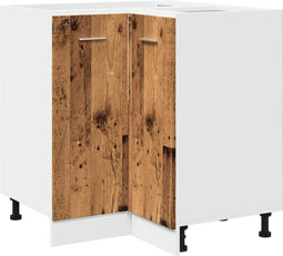 vidaXL - Keukenkastje - 75,5x75,5x81,5 - cm - bewerkt - hout - oud - houtkleurig