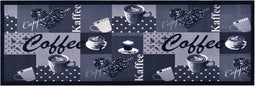 vidaXL - Keukenmat - wasbaar - Coffee - 60x300 - cm - blauw