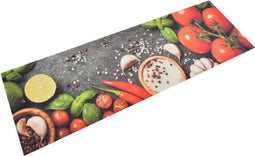 vidaXL - Keukenmat - wasbaar - groenteprint - 60x180 - cm - fluweel