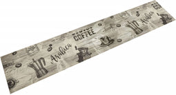 vidaXL - Keukenmat - wasbaar - koffieprint - 60x300 - cm - fluweel - grijs