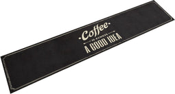 vidaXL - Keukenmat - wasbaar - koffietekst - 60x300 - cm - fluweel