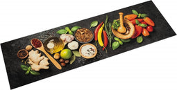 vidaXL - Keukenmat - wasbaar - kruidenprint - 45x150 - cm - fluweel
