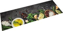 vidaXL - Keukenmat - wasbaar - kruidenprint - 45x150 - cm - fluweel