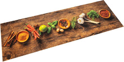 vidaXL - Keukenmat - wasbaar - kruidenprint - 45x150 - cm - fluweel