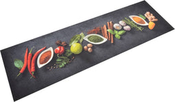 vidaXL - Keukenmat - wasbaar - kruidenprint - 45x150 - cm - fluweel