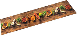vidaXL - Keukenmat - wasbaar - kruidenprint - 60x180 - cm - fluweel