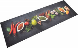 vidaXL - Keukenmat - wasbaar - kruidenprint - 60x180 - cm - fluweel