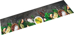 vidaXL - Keukenmat - wasbaar - kruidenprint - 60x300 - cm - fluweel