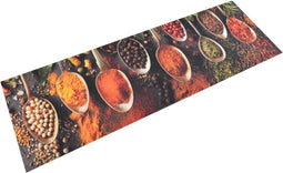 vidaXL - Keukenmat - wasbaar - lepel- - en - kruidenprint - 60x180 - cm - fluweel