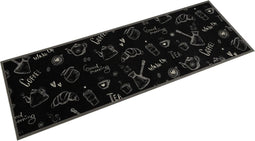 vidaXL - Keukenmat - wasbaar - ochtendprint - 60x180 - cm - fluweel - zwart