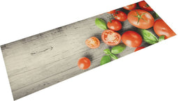 vidaXL - Keukenmat - wasbaar - tomatenprint - 45x150 - cm - fluweel