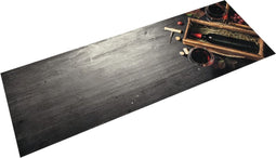 vidaXL - Keukenmat - wasbaar - wijnflesprint - 60x180 - cm - fluweel