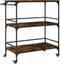 vidaXL - Keukentrolley - 100,5x50x105 - cm - bewerkt - hout - gerookt - eikenkleurig