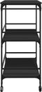 vidaXL - Keukentrolley - 100,5x50x105 - cm - bewerkt - hout - zwart