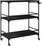 vidaXL - Keukentrolley - 100,5x50x105 - cm - bewerkt - hout - zwart