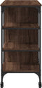 vidaXL - Keukentrolley - 100x45x89,5 - cm - bewerkt - hout - bruin - eikenkleurig