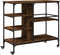 vidaXL - Keukentrolley - 100x45x89,5 - cm - bewerkt - hout - gerookt - eikenkleurig