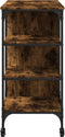 vidaXL - Keukentrolley - 100x45x89,5 - cm - bewerkt - hout - gerookt - eikenkleurig