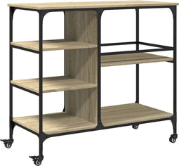 vidaXL - Keukentrolley - 100x45x89,5 - cm - bewerkt - hout - sonoma - eikenkleurig