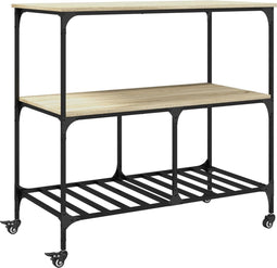 vidaXL - Keukentrolley - 100x50x95 - cm - bewerkt - hout - sonoma - eikenkleurig