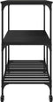 vidaXL - Keukentrolley - 100x50x95 - cm - bewerkt - hout - zwart