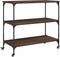 vidaXL - Keukentrolley - 102x50x95 - cm - bewerkt - hout - bruin - eikenkleurig