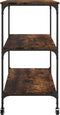 vidaXL - Keukentrolley - 102x50x95 - cm - bewerkt - hout - gerookt - eikenkleurig